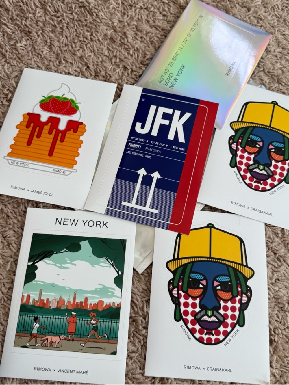 RIMOWA Colorful New York Sticker Set — Yellow, Blue, Red, Green, White